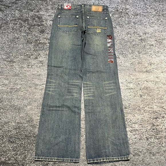 Vintage Y2K Shady LTD Jeans Mens 30x34 Blue Denim Relaxed Bootcut Wide Leg - NEW - Picture 1 of 16